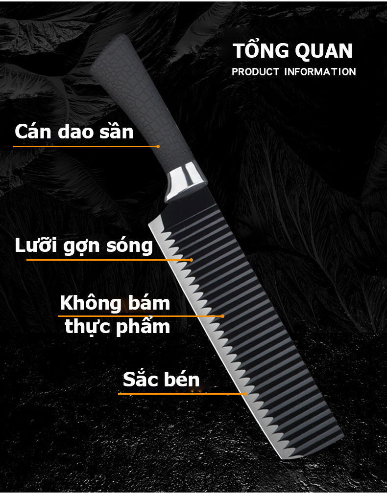 [HCM][steak knives super sharp] Set 3 knife stainless steel wavy anti-adhesive super Sharp (specializing in Thai filter meat paring fruit)