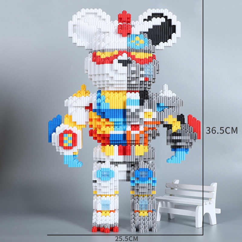 Bộ đồ chơi Lego BearBrick màu tím Hanaxi H43