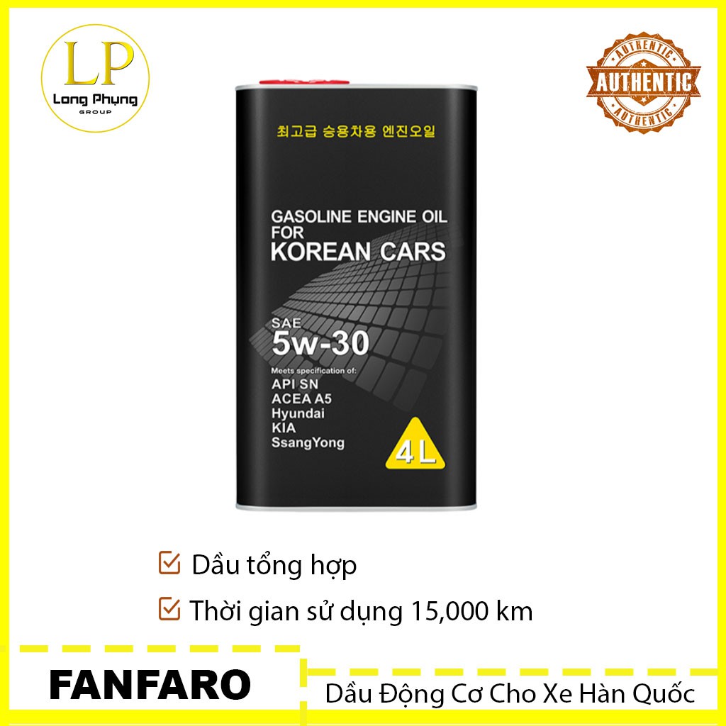 HCMDầu nhớt Ô Tô Cho Xe Kia Huyndai 5w30 Thương Hiệu Fanfaro Tổng Hợp
