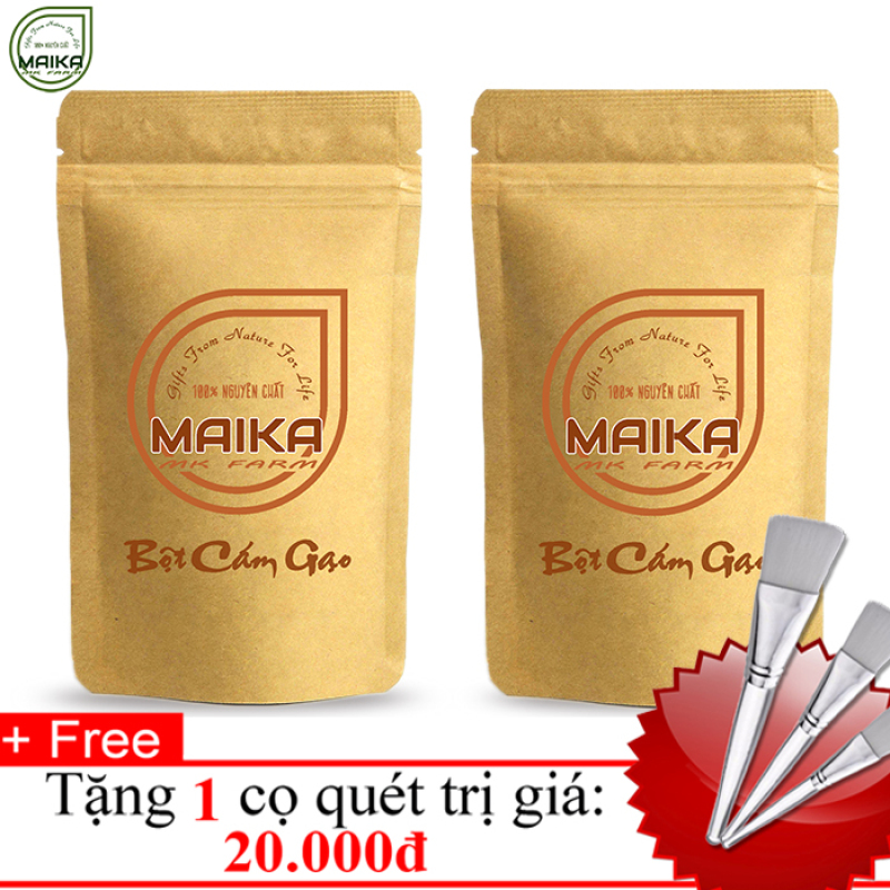 Combo 2 Bột Cám Gạo Nguyên Chất MK Farm (50gr/túi) + Tặng Cọ Quét giá rẻ
