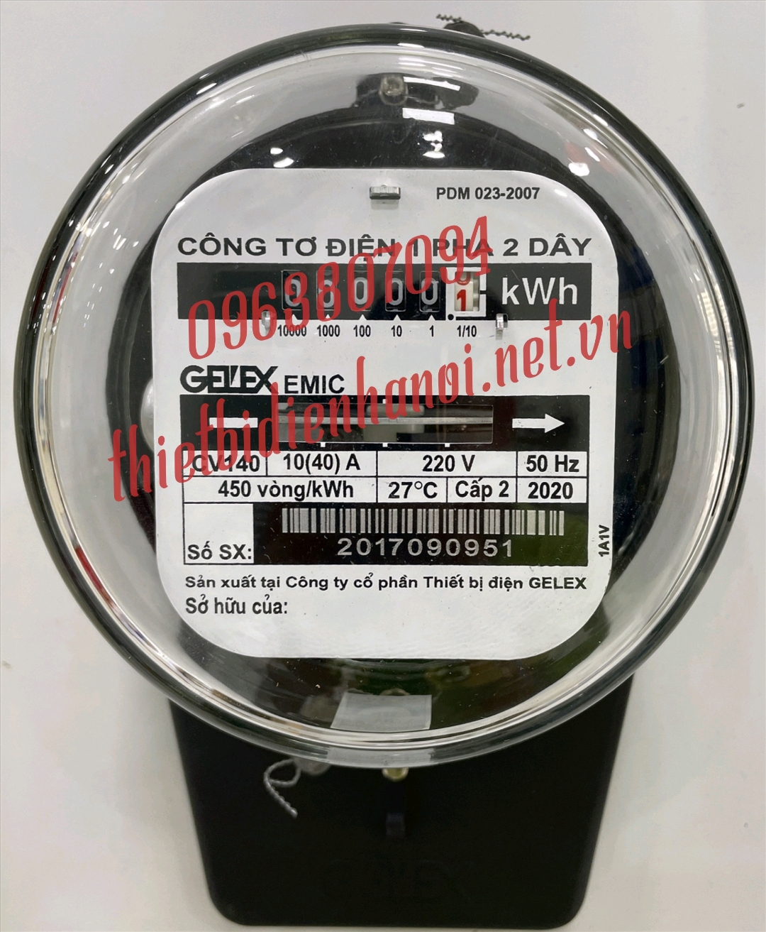 Công tơ điện EMIC 1 pha 2 dây 10(40)A ( có giấy kiểm định của điện lực Miền Bắc )