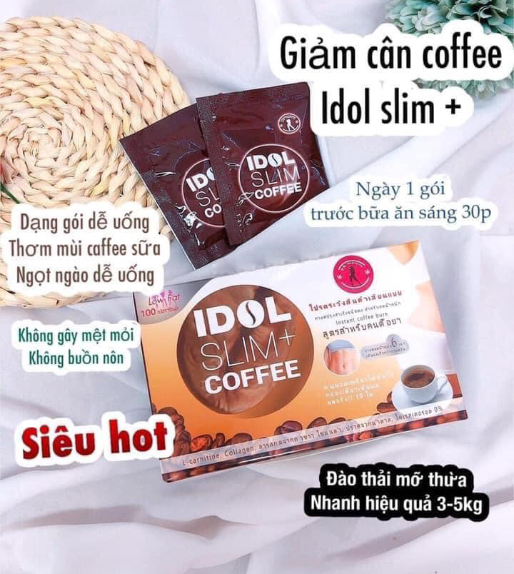 Hộp 10 gói cà phê sữa idol slim coffee 3 in 1