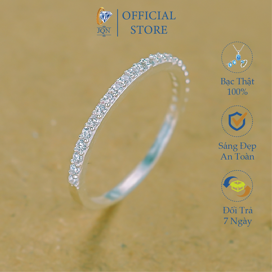 Nhẫn Nữ Đính Đá Nhỏ JQN Nhẫn Một Hàng Đá N02