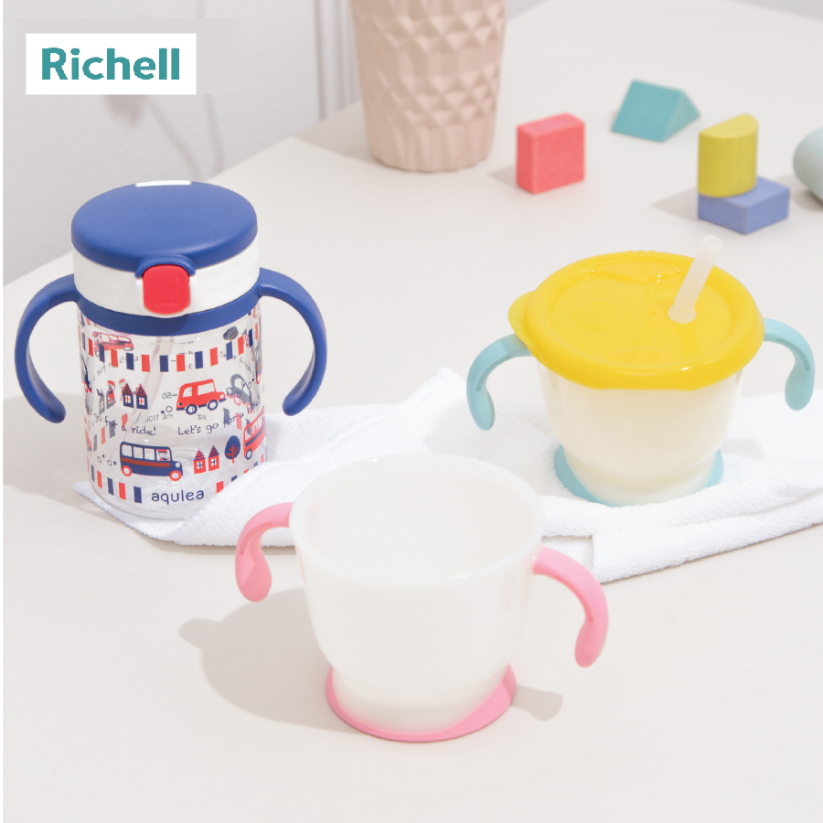 BỘ CỐC TẬP UỐNG VÀ BÌNH ỐNG HÚT RICHELL (VÀNG)