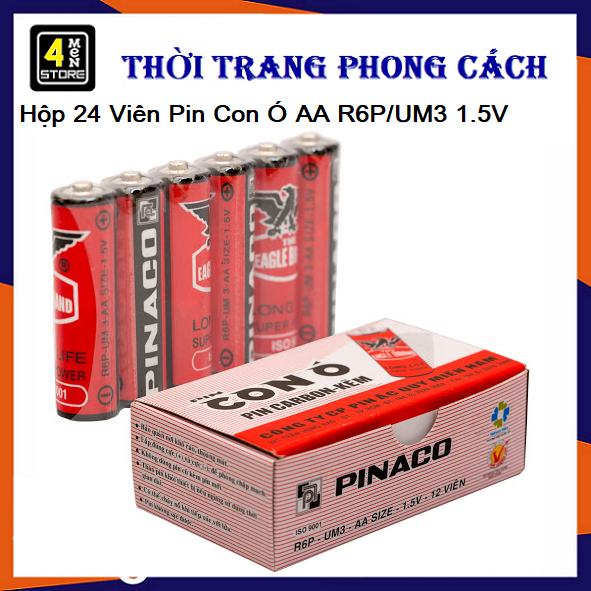 ⚡ Tjll Tjll ⚡ Hộp 24 Viên Pin Con Ó AA R6P/UM3 1.5V - Hộp 24 Viên Pin Tiểu 2A Con Ó Pinaco 1.5V  ⚡