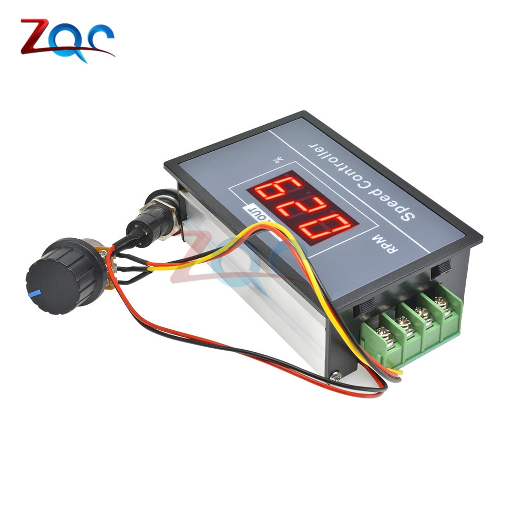 30A DC 6V 12V 24V 48V PWM Motor Speed Controller LED Digital Display 0-100% Adjustable Voltage Regulator w/ Potentiometer Switch