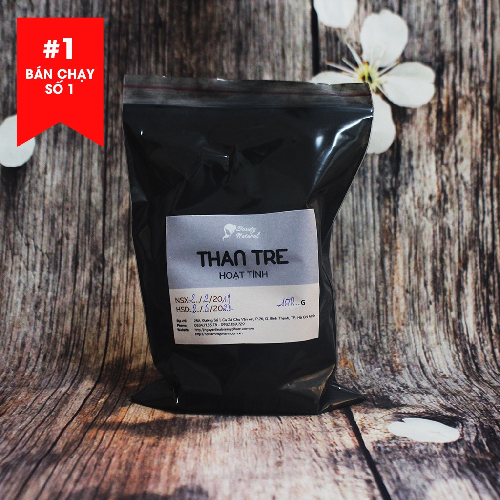 Bột than tre hoạt tính 100g - Nguyên liệu mỹ phẩm tẩy trắng răng