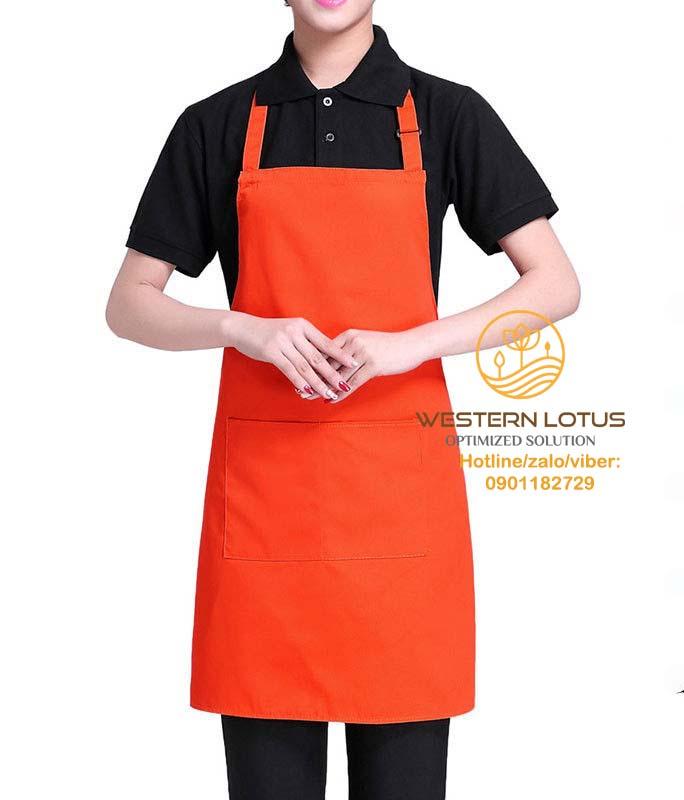 [HCM]Tạp Dề Cam Đồng Phục Xuất Khẩu Hàng Đẹp Gía Gốc