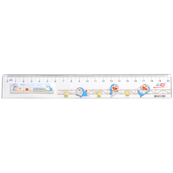Combo of 5/10/20 Cute Doraemon-Shaped Thien Long Hard Plastic Rulers, 20cm, with Name Labels, Suitable for Students Sr-011/Do