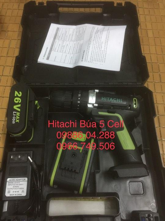 Máy Khoan Pin HITACHI 26v Có Búa ( Hàng 5 Cell Pin )