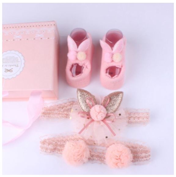 [HCM]Set 2 băng đô kèm tất cho bé