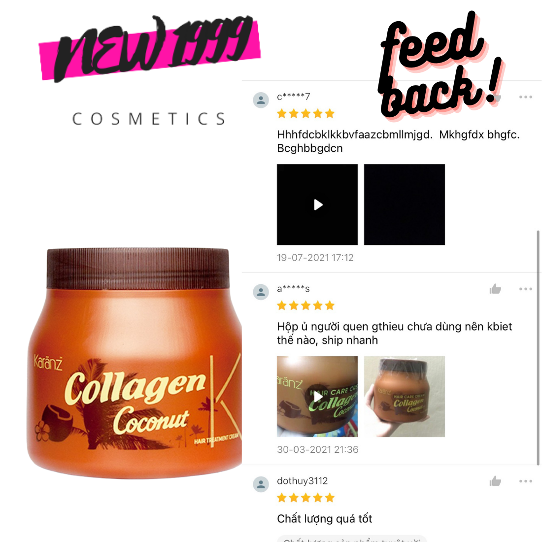 Kem hấp tóc ủ tóc Karanz Collagen Coconut 1000ml Collagen Karanz