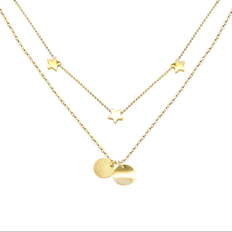 Dây Chuyền 2 Tầng Titan Ko Đen TT 3073