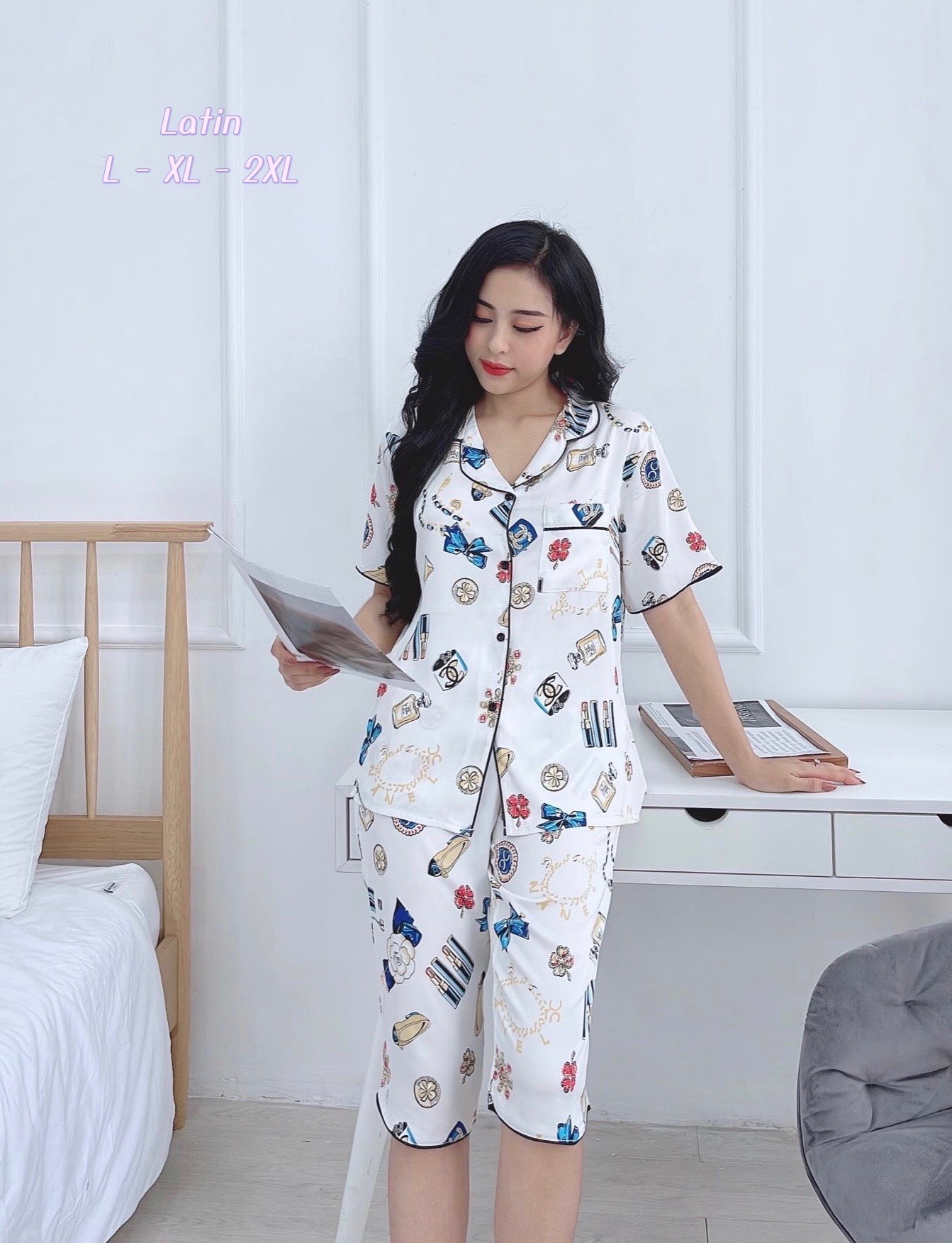 Bộ đồ Pijama Lụa - Đồ ngủ lửng ngố Bigsize 40-75kg Lụa cao cấp mềm mịn mát lịm