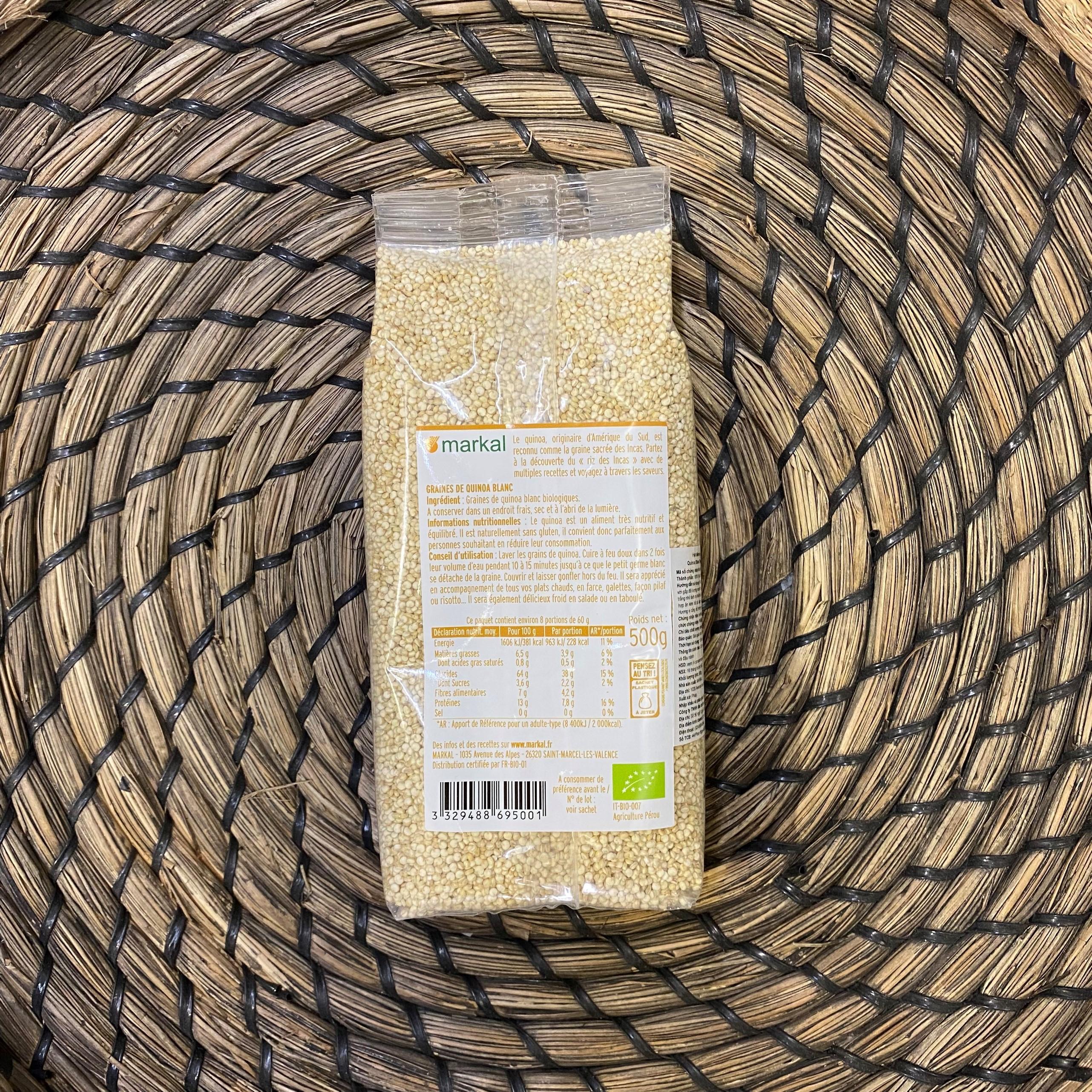 Hạt diêm mạch quinoa trắng hữu cơ Markal 500g