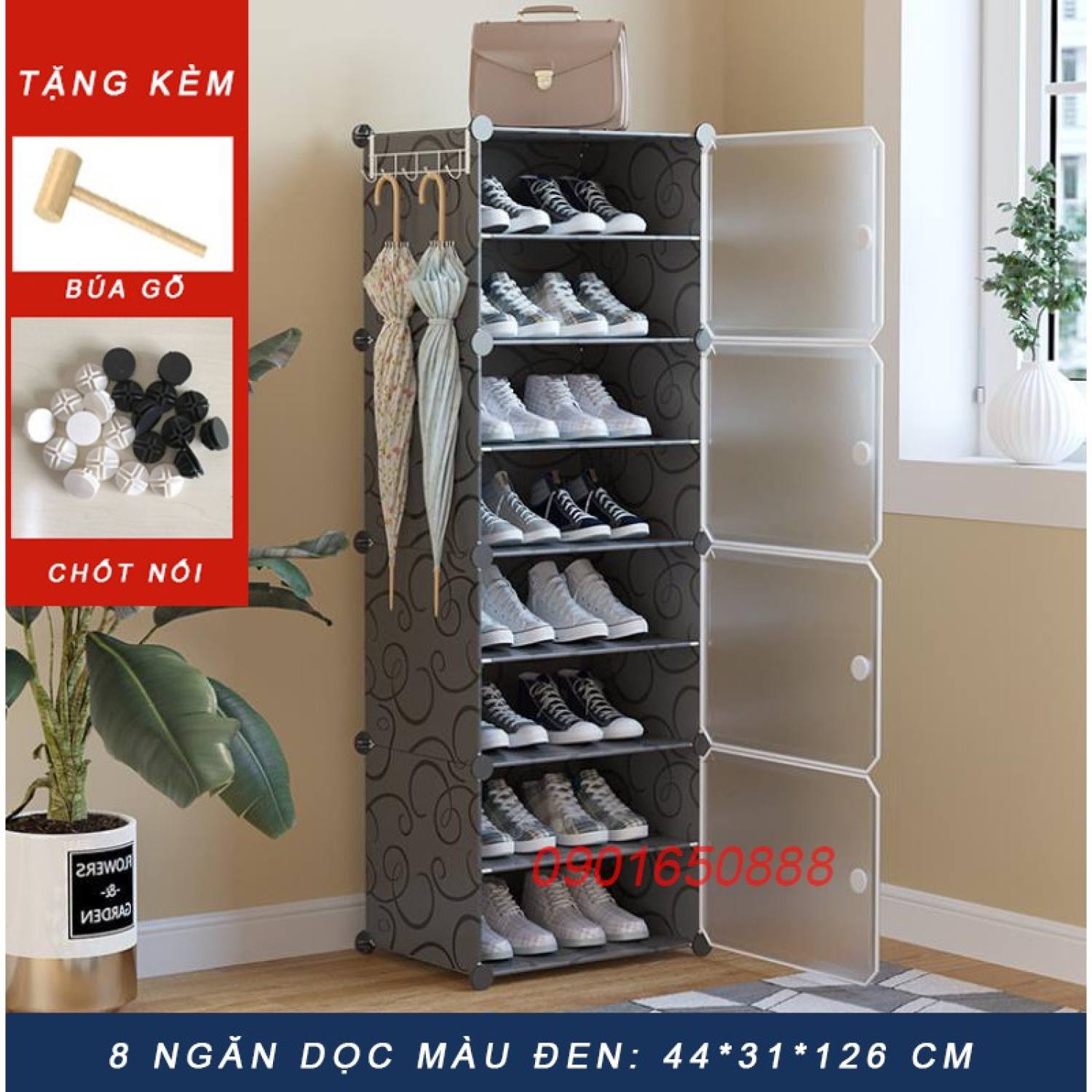 [TỦ GIÀY 6-8 NGĂN] Tủ nhựa đựng giày lắp ɡhép đa năng