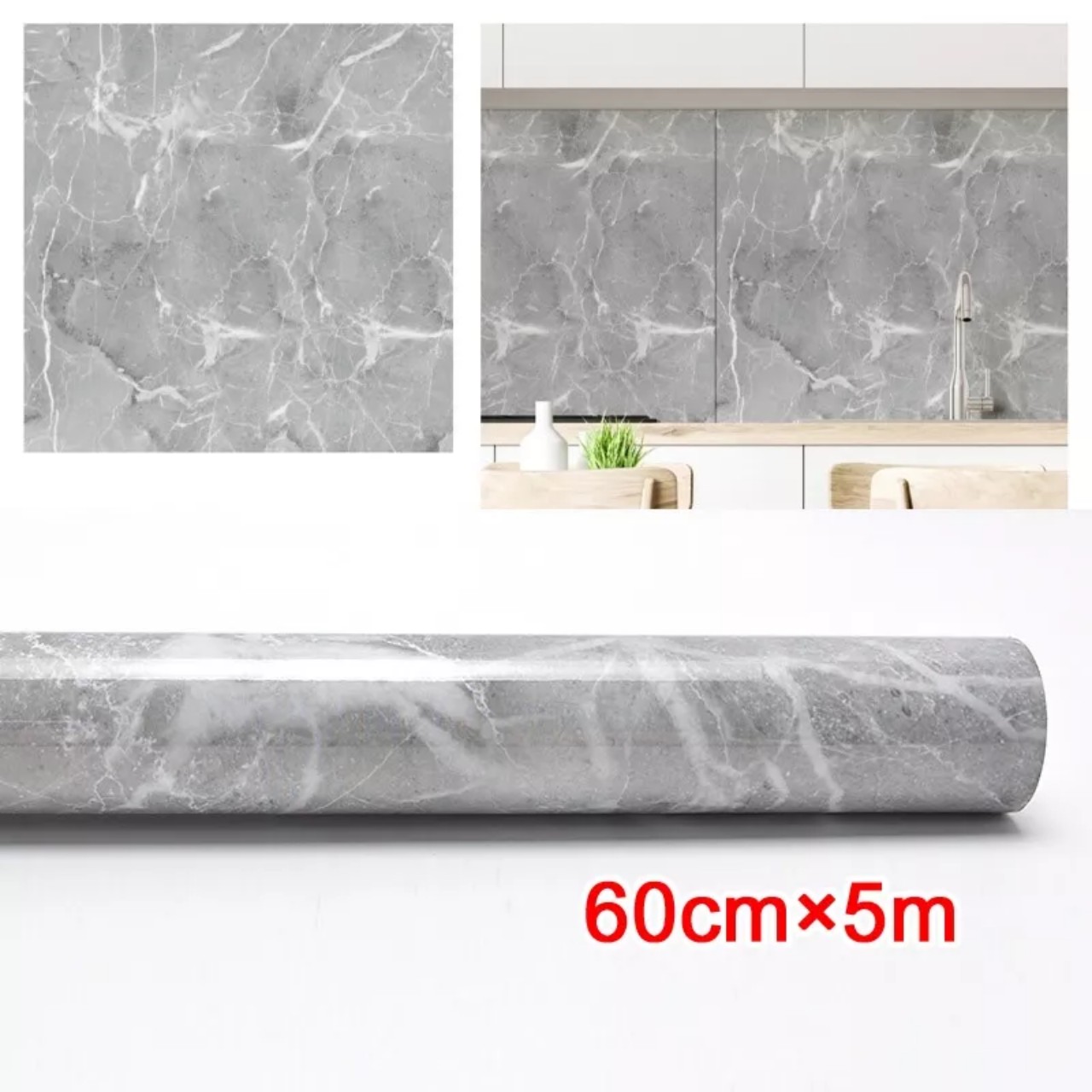 Decal dán tường dán bếp vân đá hoa văn (60cm×5m/cuộn)