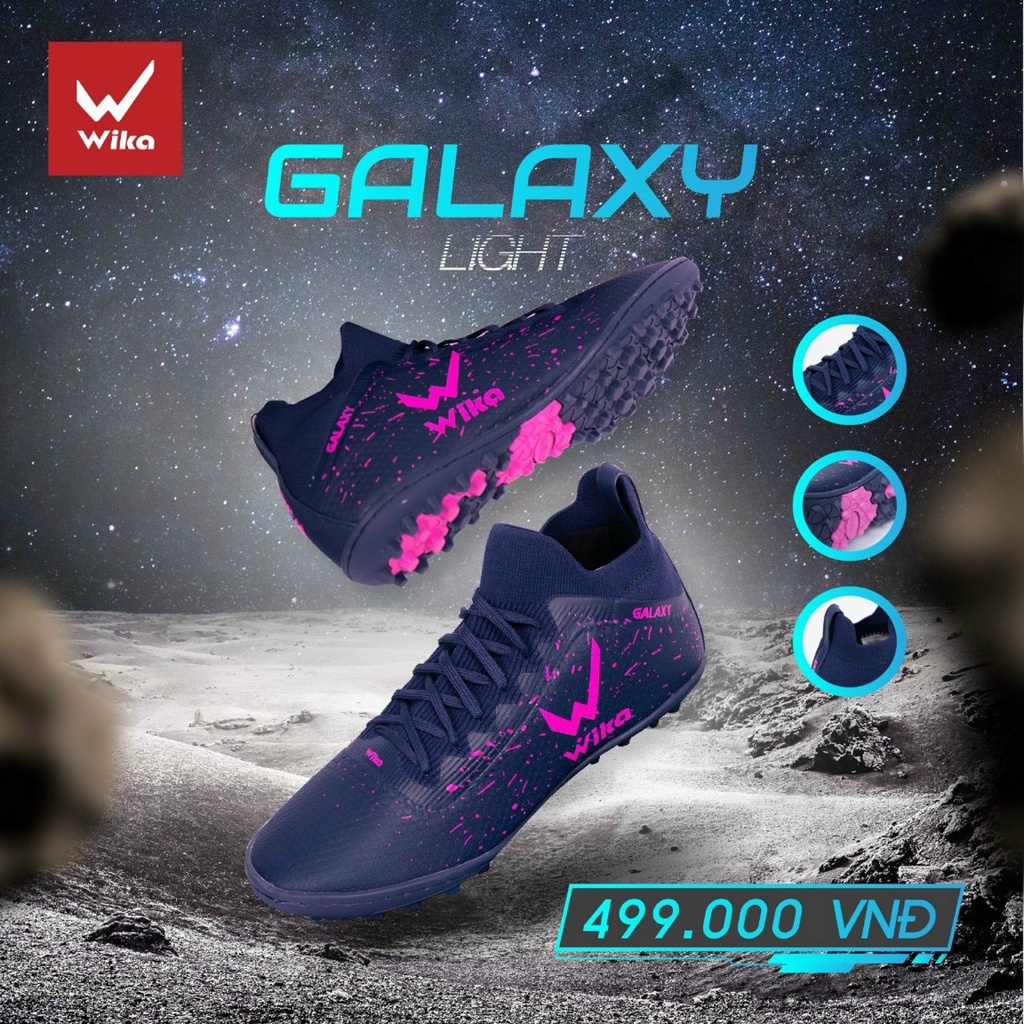 Giày Đá Bóng Nam Wika Cp10, Galaxy, flash, khâu full đế.
