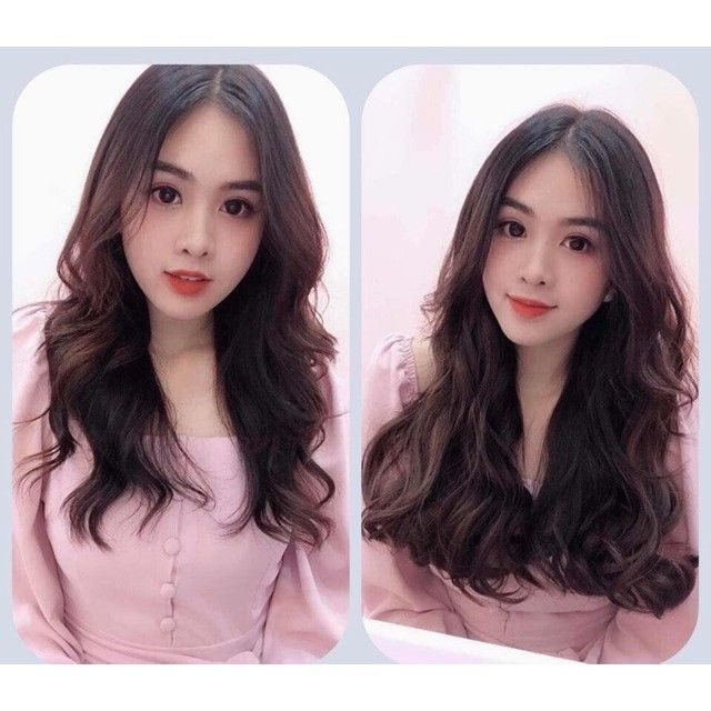 Tóc giả kẹp 6 phím 💖FREESHIP💖 TÓC KẸP XOĂN 45CM- tơ cao cấp