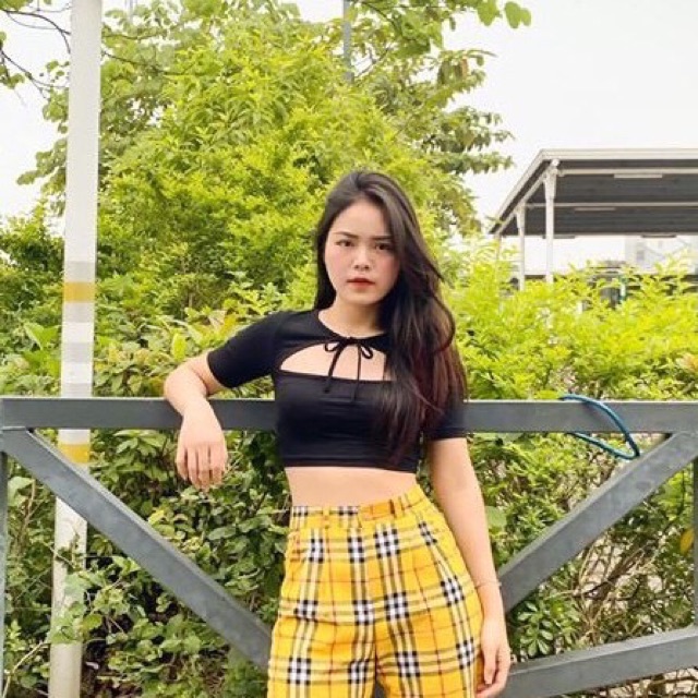 [HCM]Áo croptop khoét ngực thắt nơ