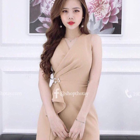 ĐẦM XẾP LY EO ĐÍNH CƯỜM SIÊU DỄ THƯƠNG Yoomi [ Fashion New ]