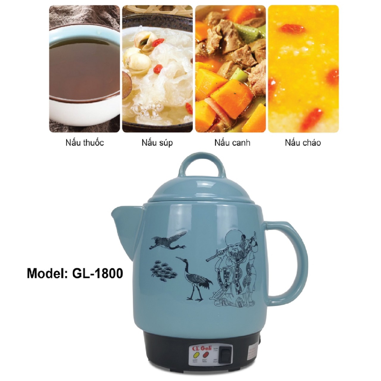 Ấm sắc thuốc Gali GL-1800 3.3 lít