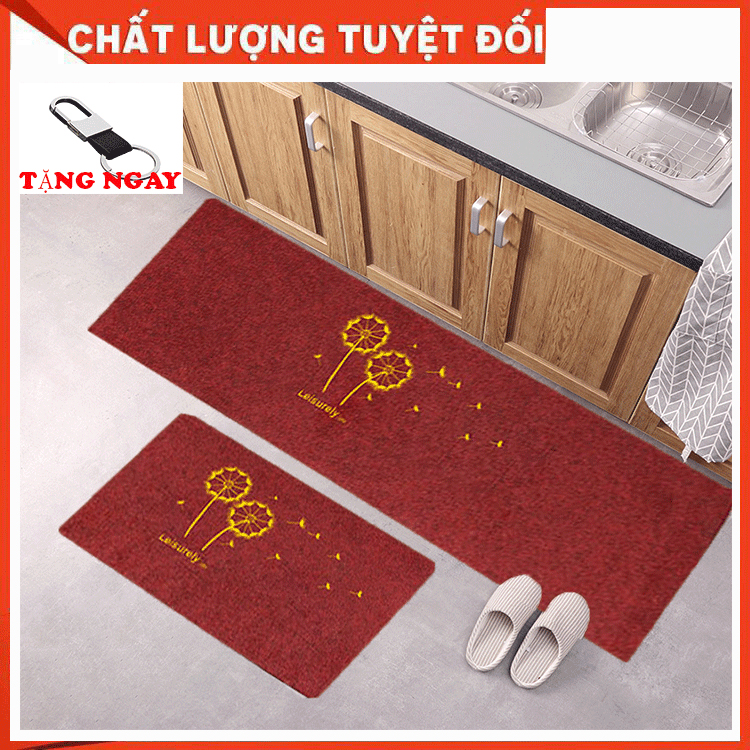 Thảm bếp 3D , thảm chùi chân siêu thấm, bộ 2 thảm