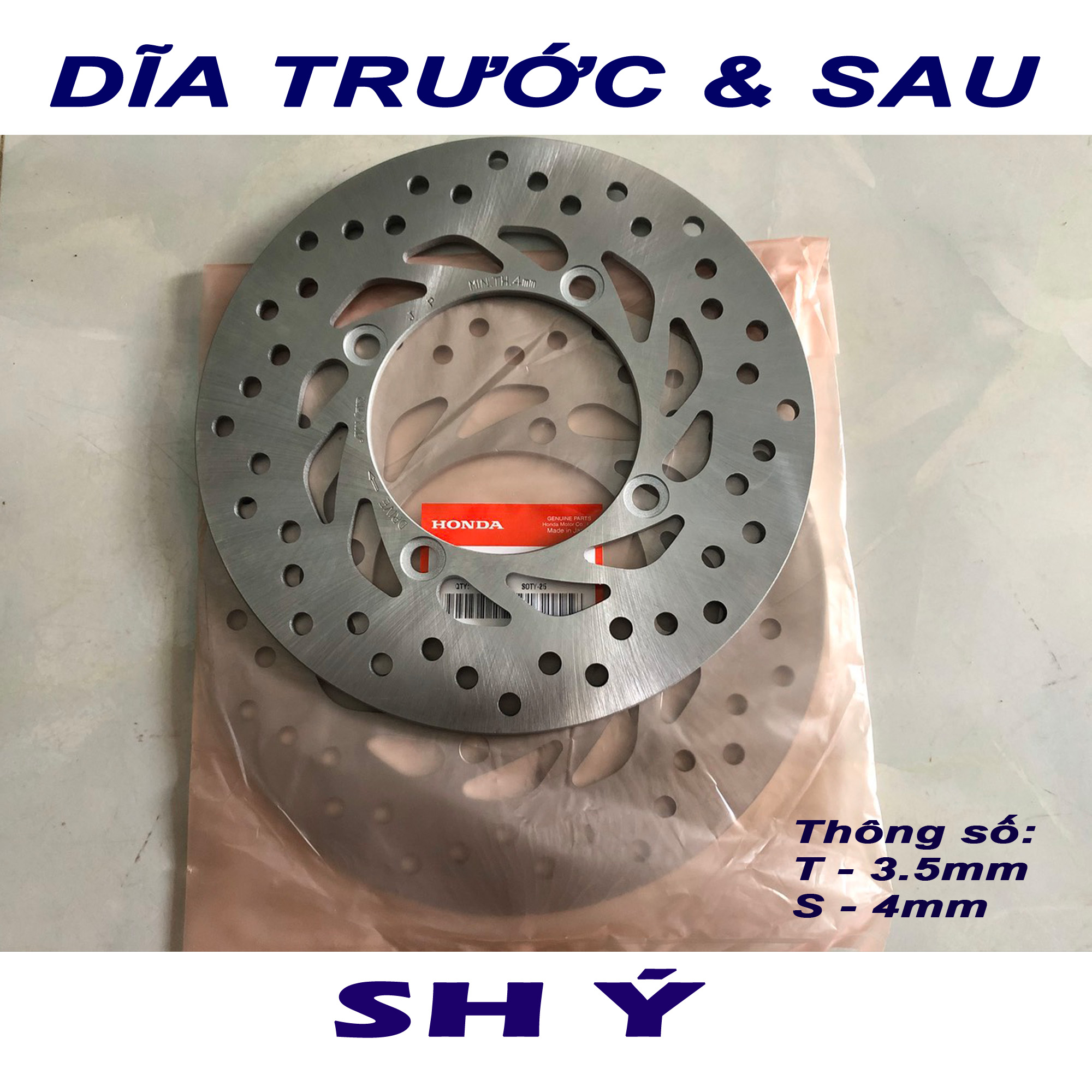 Cặp dĩa thắng trước thắng sau cho SH Ý Dylan PS