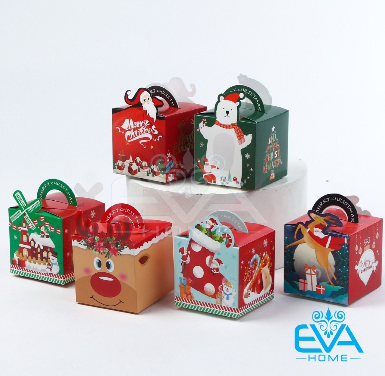 [HCM]Hộp Giấy Đựng Quà Giáng Sinh / Hộp quà Noel Có Quai Xách Nhiều Mẫu M3059