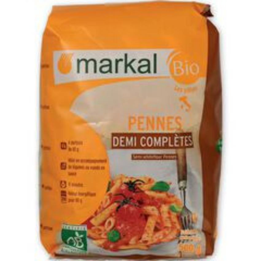 [HCM]Mì ống bán lứt hữu cơ penne Markal 500g