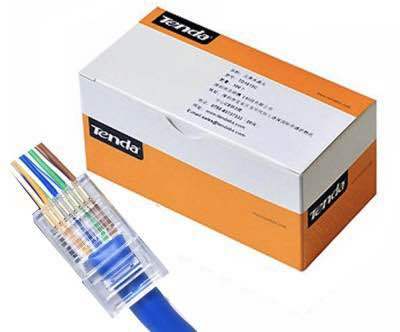 Hạt mạng xuyên thấu Cat5, Cat6 Hộp 100 đầu bấm dây mạng xuyên thấu RJ45 Tenda nhập khẩu, giá tốt, bấm nhạy