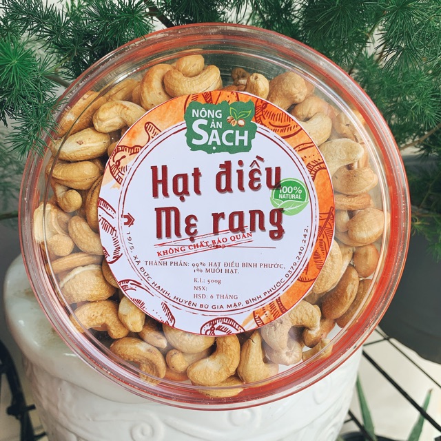 Hạt Điều Bình Phước Rang Muối (Đã Bóc Vỏ Lụa) Không Mặn 500g