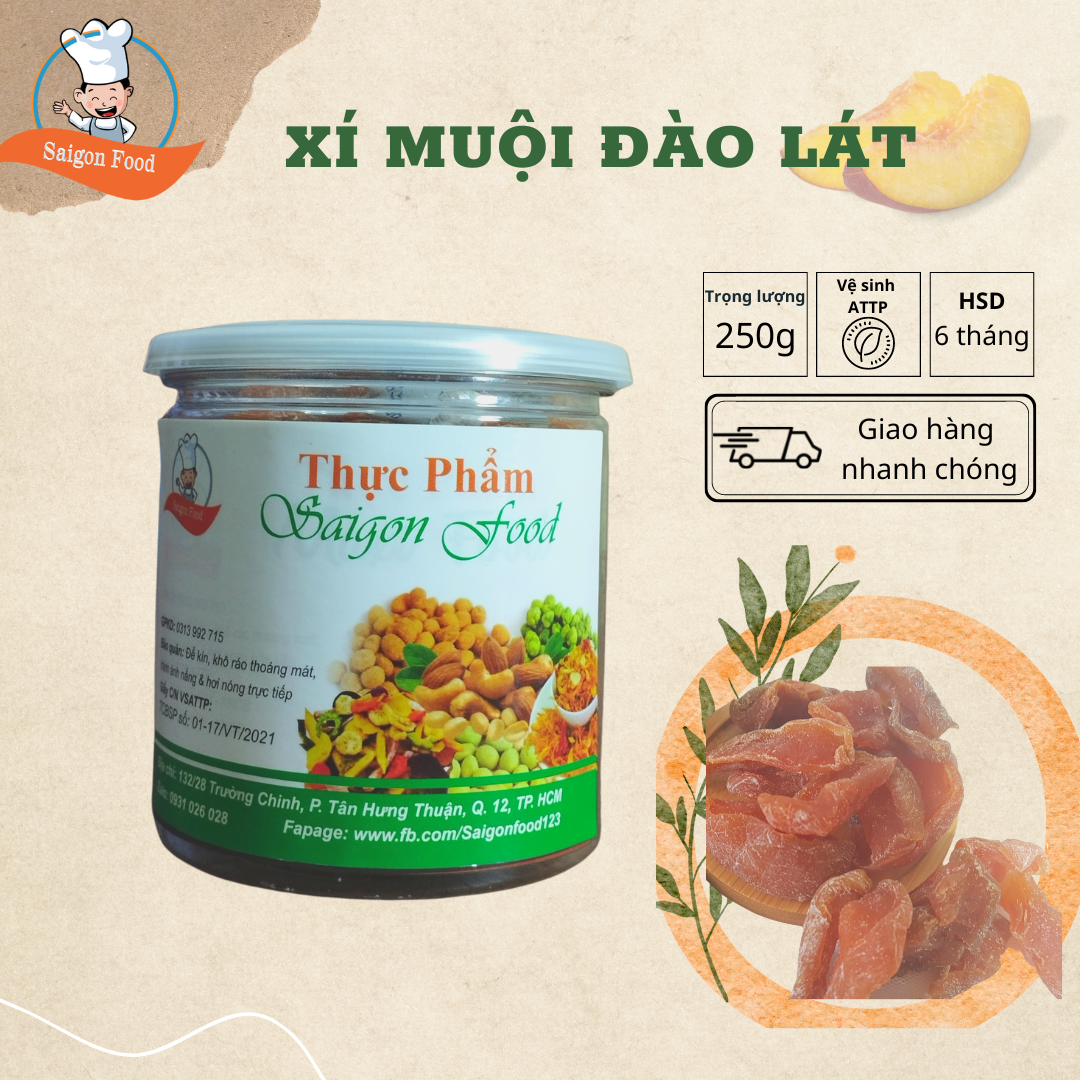 Ô mai xí muội đào lát chua ngọt saigonfood 250g