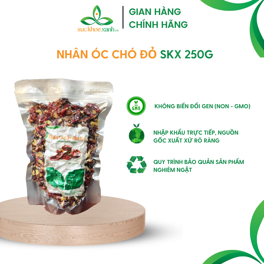 Nhân óc chó đỏ nhập khẩu Mỹ - Túi 250gr - Hàng chính hãng
