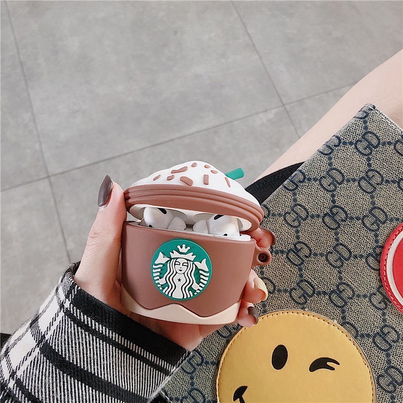 Ốp airpods pro trà sữa starbuck nâu siêu cưng 1037CASBN