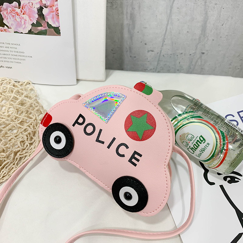 Túi Đeo Chéo Cho Bé Gái, Bé Trai Hình Ô Tô Cảnh Sát Hoạt Tiết Police