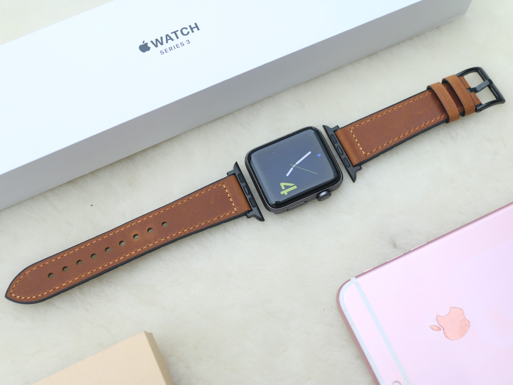 [ Kèm Hộp ] Dây da sáp dầu Vintage thay thế cho Apple watch