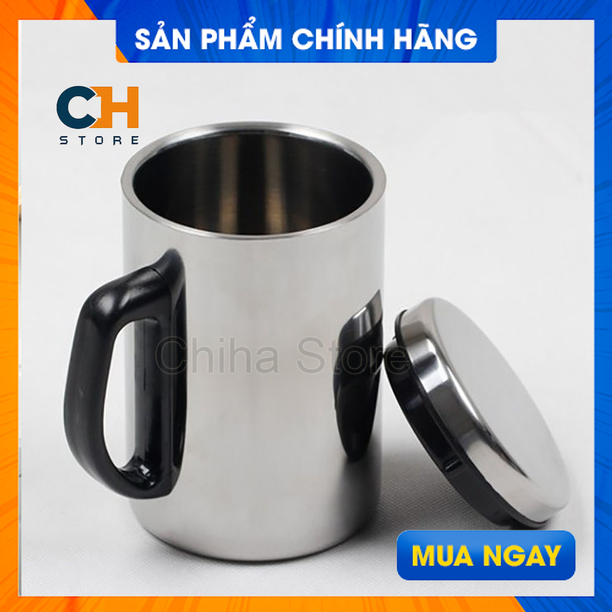 Ca đựng cháo giữ nhiệt 500ml, 2 lớp inox 304 cách nhiệt, ca mỳ, ca giữ nhiệt, ca ủ cháo, cà men đựng cháo, trà, cafe, thố inox kèm nắp đậy