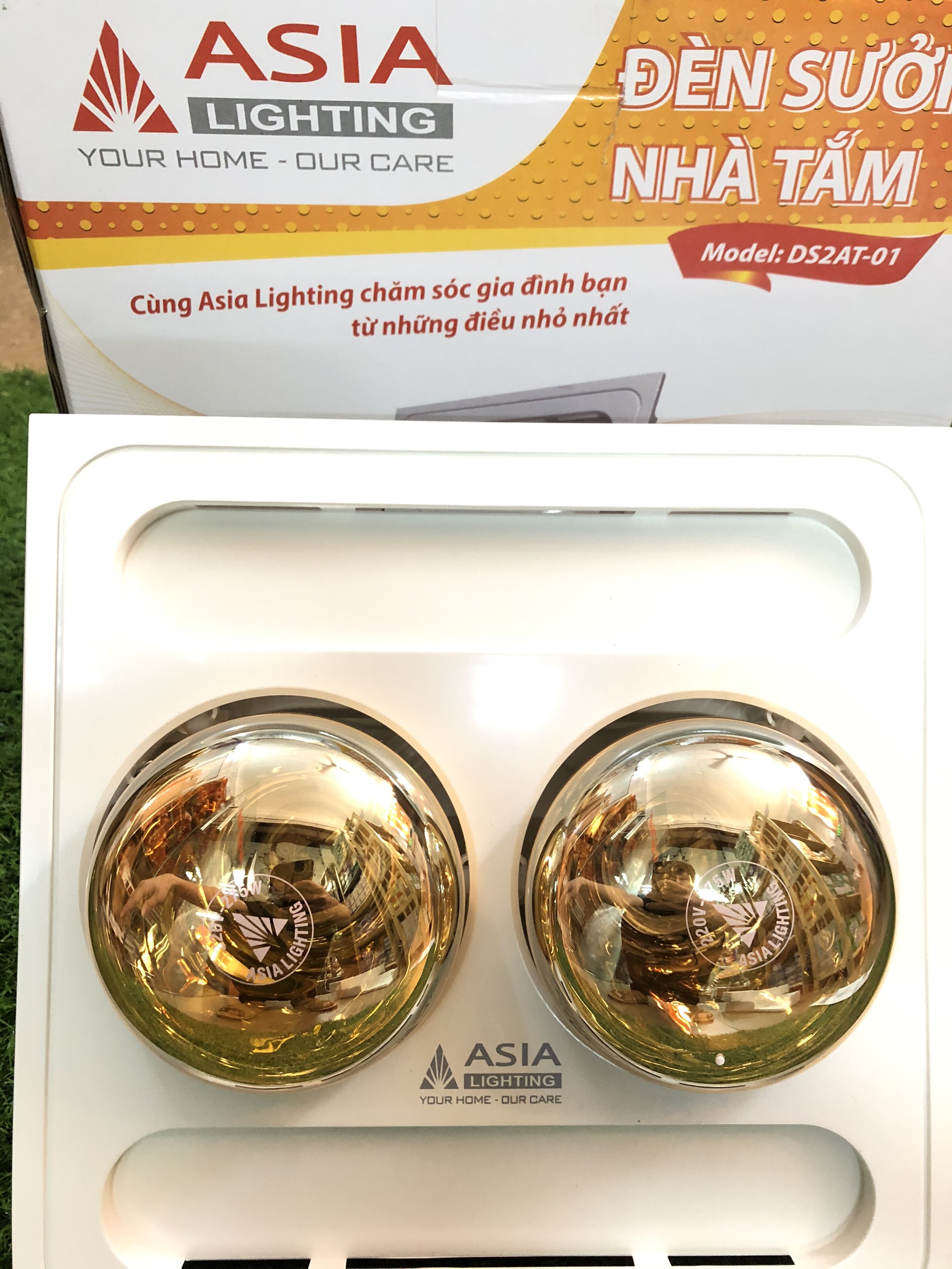 Đèn sưởi nhà tắm âm trần asia - 2 bóng