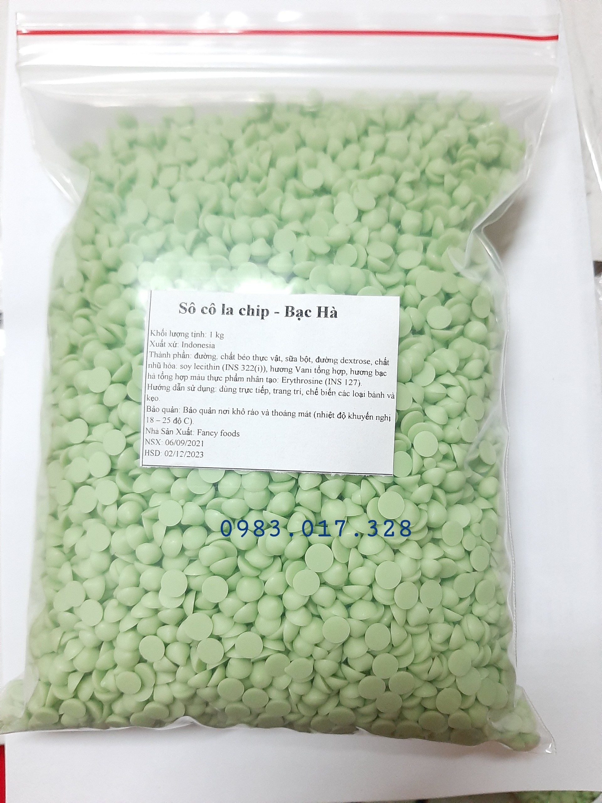 Socola chíp xanh bạc hà 1 kg