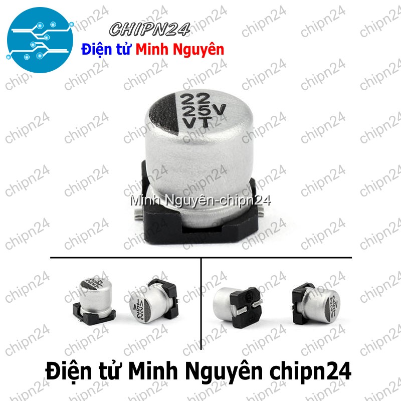 [5 con] (K294) Tụ nhôm 22uF 25V 5x5.4mm (SMD Dán) - HH004765