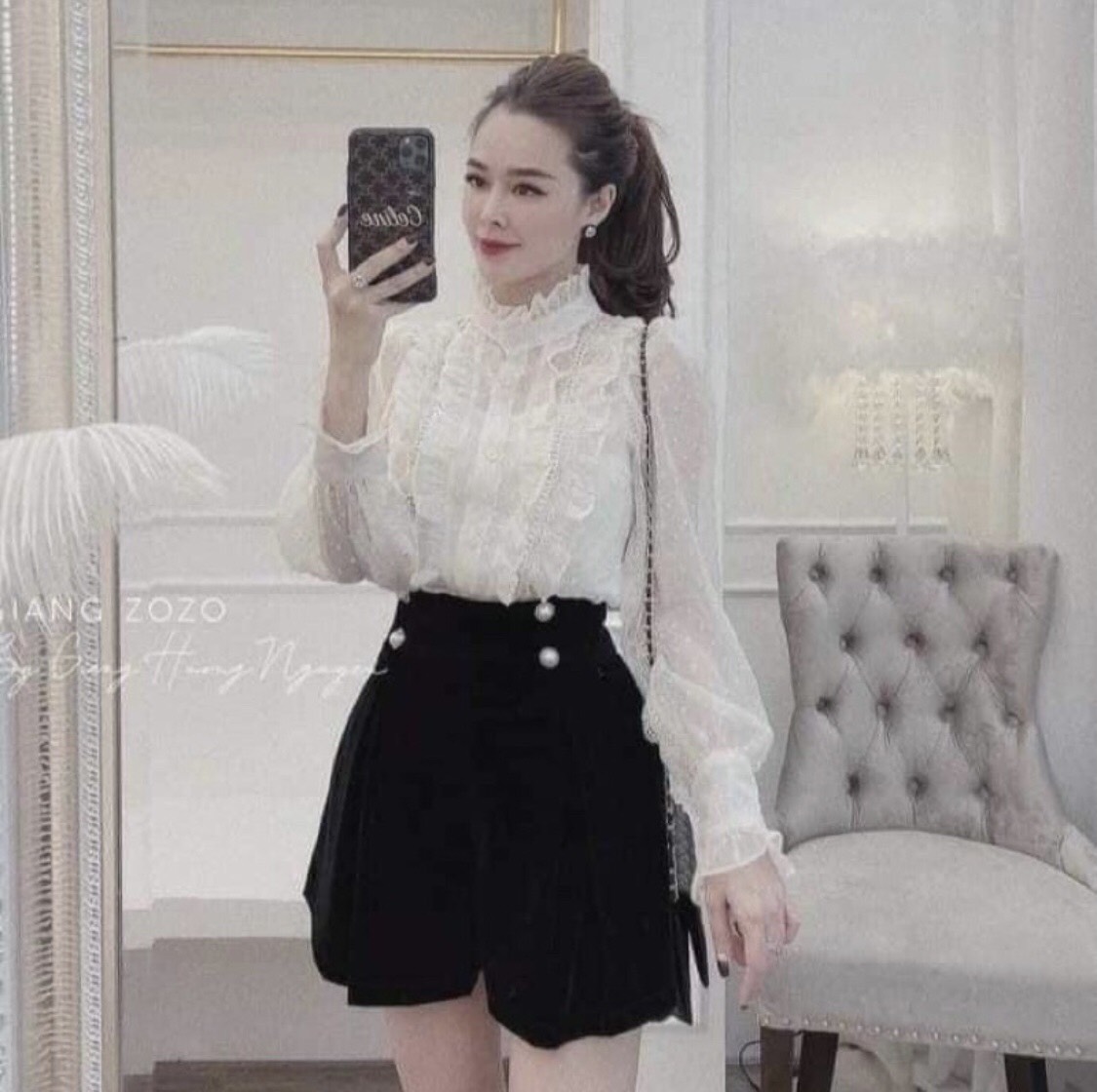 Quần short nữ - Quần short nhung cạp cao mềm mịn