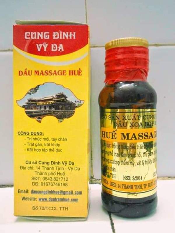 Dầu xoa bóp Massage Huế 60ml cao cấp- CUNG ĐÌNH VỸ DẠ nhập khẩu