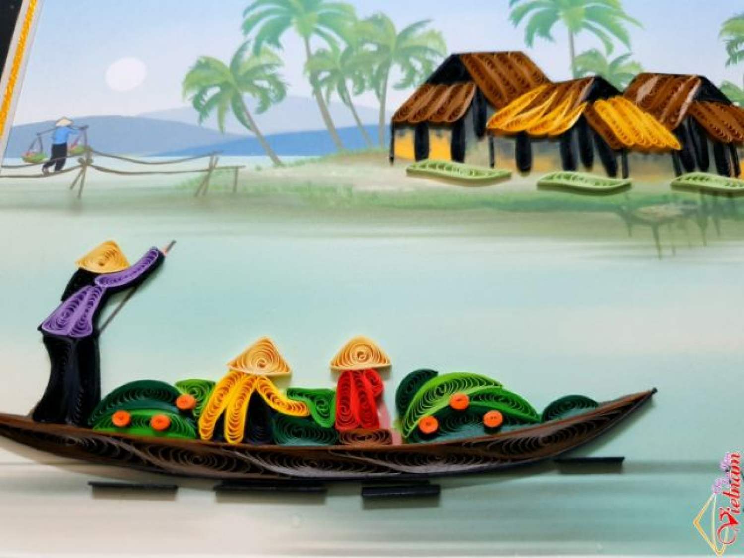 Tranh giấy xoắn lưu niệm (20×25cm)