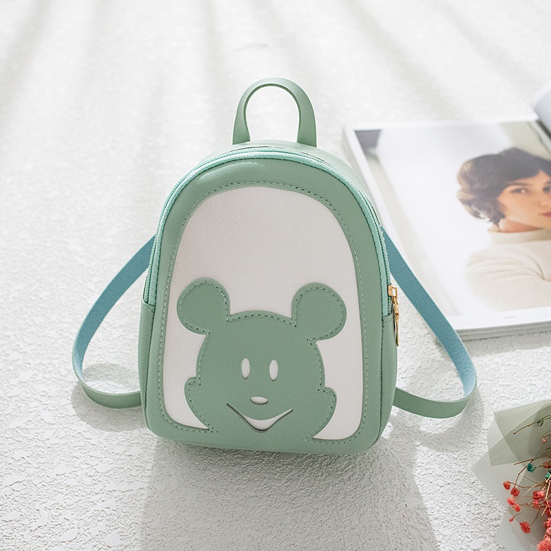 Balo mini nhỏ xinh chuột mickey da trơn bl23 màu xanh