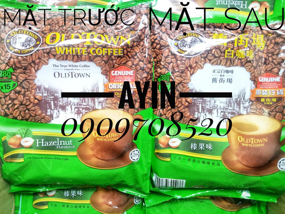 ( Bao Bì Mới ) Cà phê trắng vị hạt dẻ OldTown White Coffee HAZELNUT Malaysia