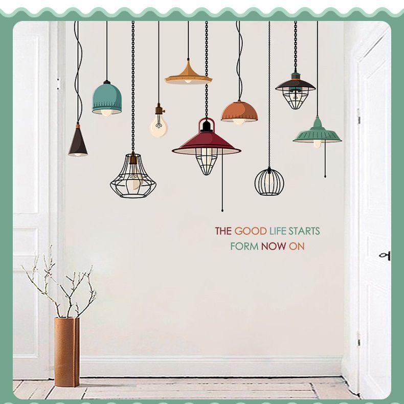 [HCM]Tranh 3d decal Đèn treo Amyshop số 5 (105 x 125 cm)