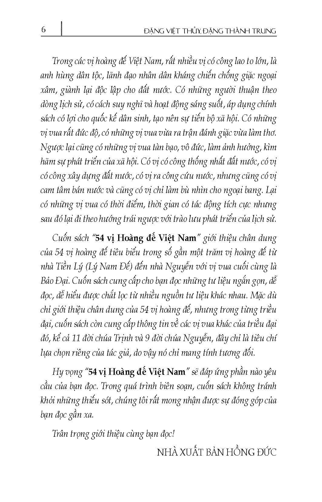 54 Vị Hoàng Đế Việt Nam