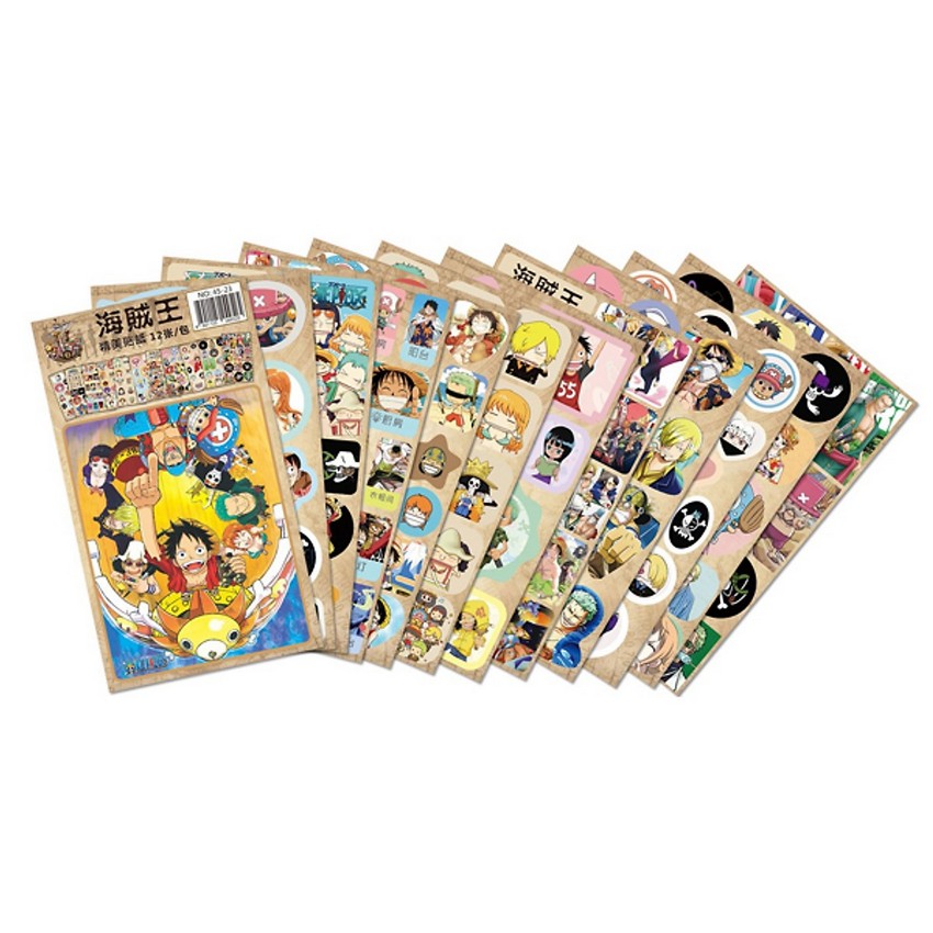 Ảnh dán 12 tấm sticker One Piece Đảo Hải Tặc album ảnh dán anime idol dễ thương