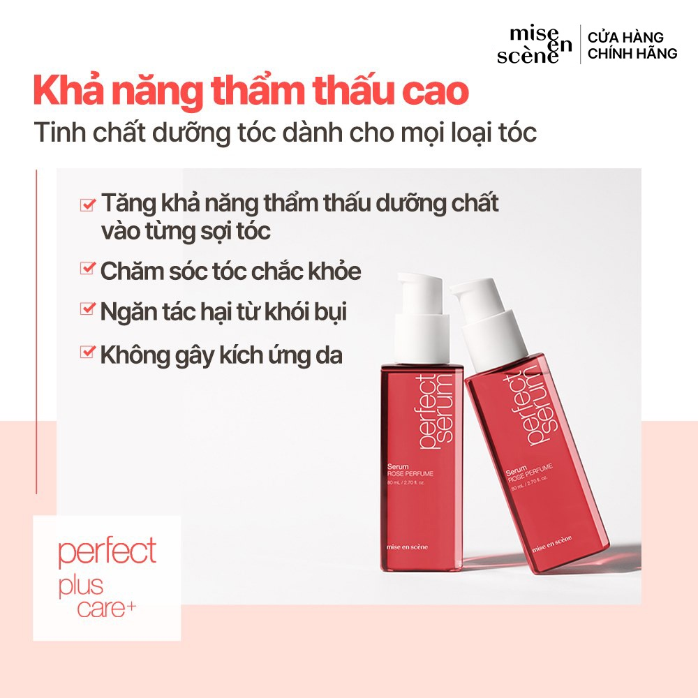 Tinh Chất Dưỡng, Phục Hồi Tóc Hương Hoa Hồng Mise En Scene Perfect Serum Rose Perfume 80ml